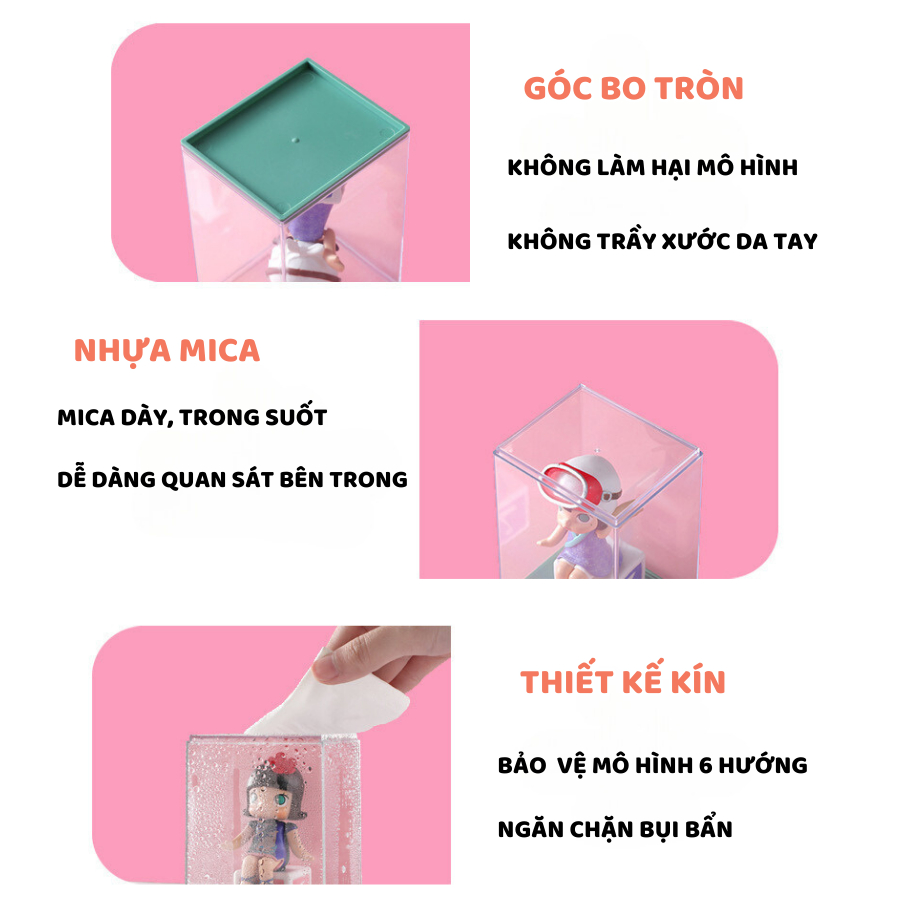 Hộp Đựng Mô Hình ENODA HOME, Hộp Trưng Bày Mô Hình Chất Liệu Mica Trong Suốt,  Xếp Chồng Cao Cấp HTS006