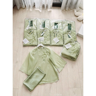 Set pháp phục xanh hoa nổi