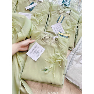 Set pháp phục xanh hoa nổi