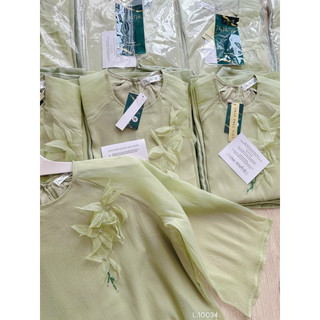 Set pháp phục xanh hoa nổi