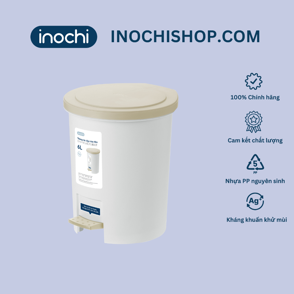 Thùng rác đạp tròn Inochi 6L (tiêu chuẩn Nhật Bản) | Shopee Việt Nam