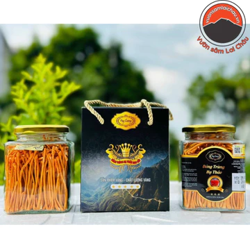 Nấm đông trùng hạ thảo sấy khô thăng hoa Huy Cương (sợi đẹp, lọ 20g). Đông trùng hạ thảo ngâm rượu, mật ong, pha trà