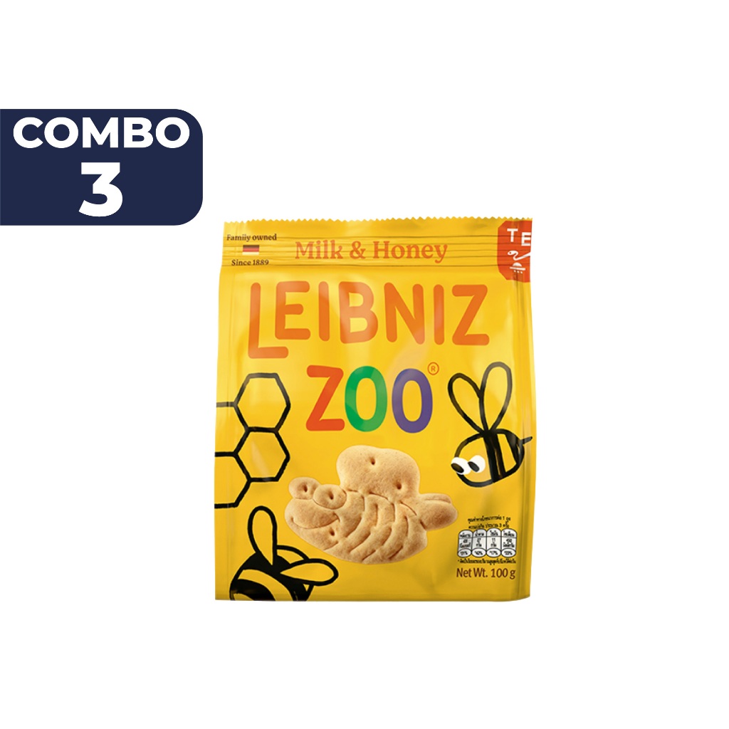 Ảnh Bánh qui sữa & mật ong hình gấu & ong Leibniz Zoo 100g 1