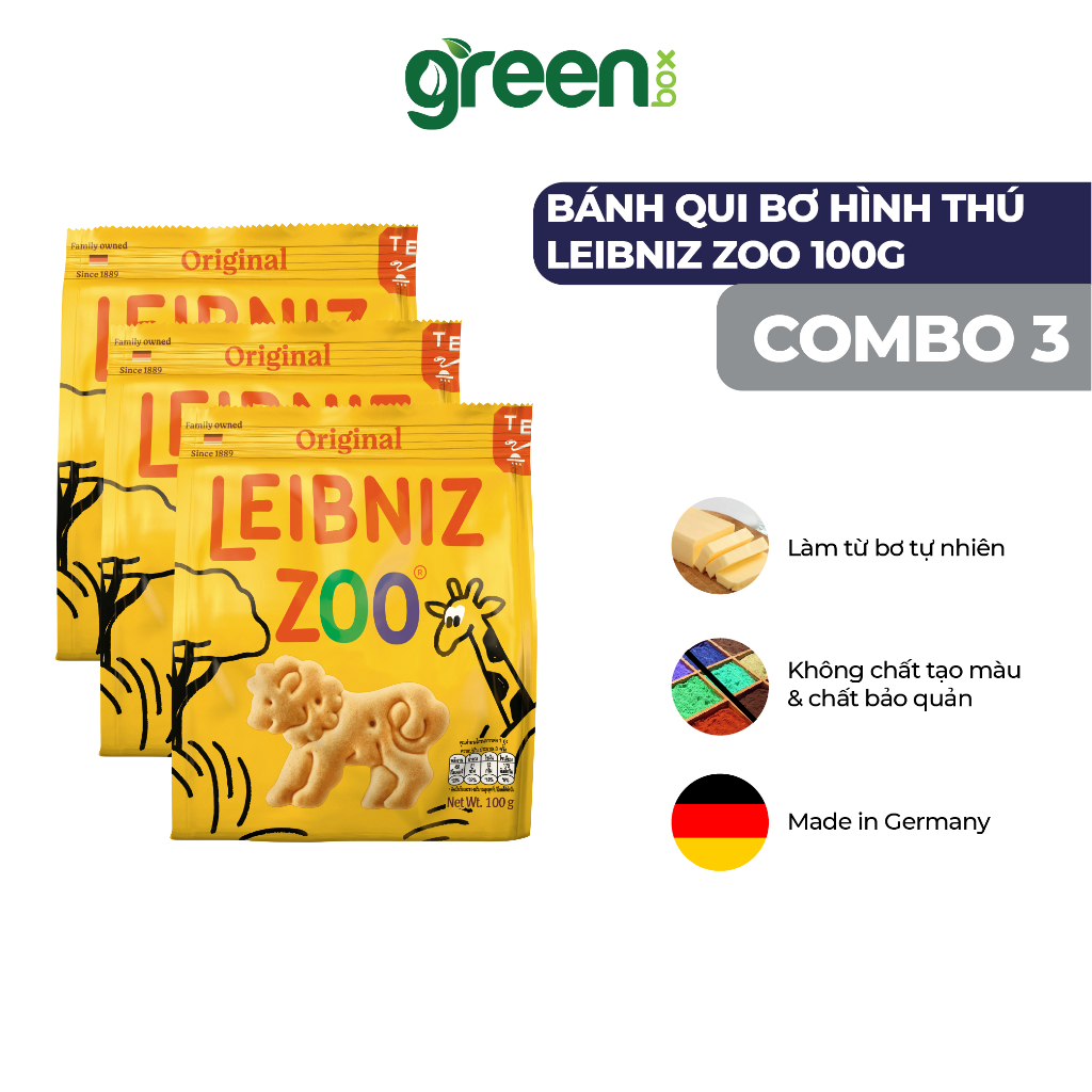 Ảnh Bánh qui bơ hình thú Leibniz Zoo 100g 1