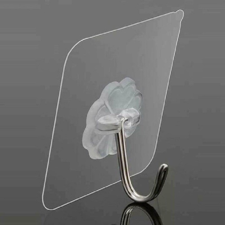 Set 5 Móc dán tường treo vật dụng tiện lợi - Móc trắng trong