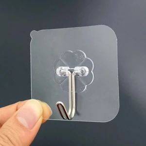 Set 5 Móc dán tường treo vật dụng tiện lợi - Móc trắng trong