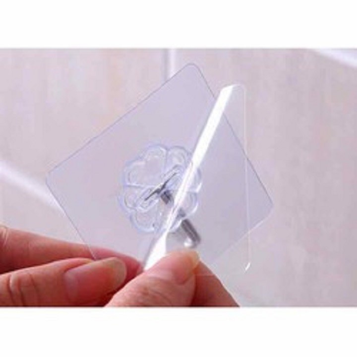 Set 5 Móc dán tường treo vật dụng tiện lợi - Móc trắng trong