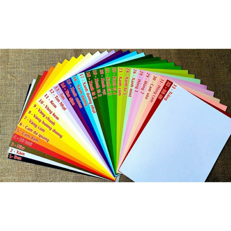 Giấy mỹ thuật A4 (định lượng 120gsm-160gsm tùy màu)(Vui lòng mua trên ...