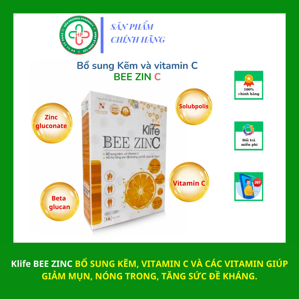 Klife BEE ZINC bổ sung kẽm, vitamin C | Shopee Việt Nam