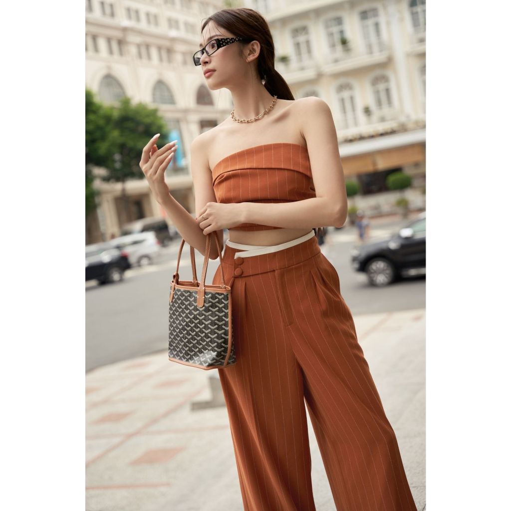 Vella Fashion áo croptop dáng quây dây kéo sau VA24057