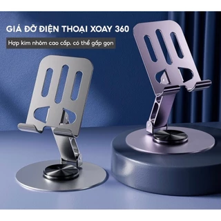 Giá Đỡ Điện Thoại Máy Tính Bảng HỢP KIM NHÔM Xoay 360, Kệ Để Điện Thoại Xem Phim Livestream