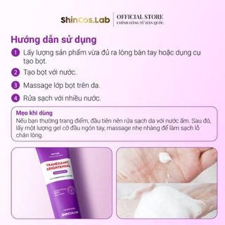 Sữa rửa mặt ngừa nám thuần chay SHINCOS.LAB Tranexamic Brightening