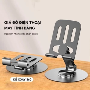 Kệ Giá Đỡ Điện Thoại Máy Tính Bảng Để Bàn Xoay 360, Giá Đỡ Livestream Xem Video Hợp Kim Nhôm