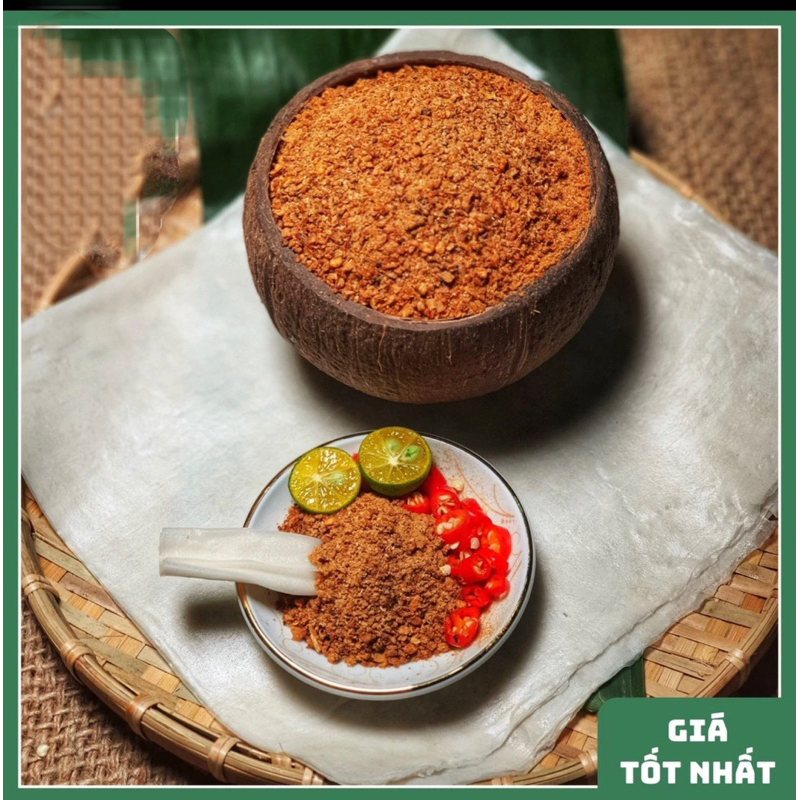 Muối tỏi Lý Sơn , muối khói . Ăn chay được , chấm trái cây , muối bánh tráng. Trái cây sấy Minh Nhi