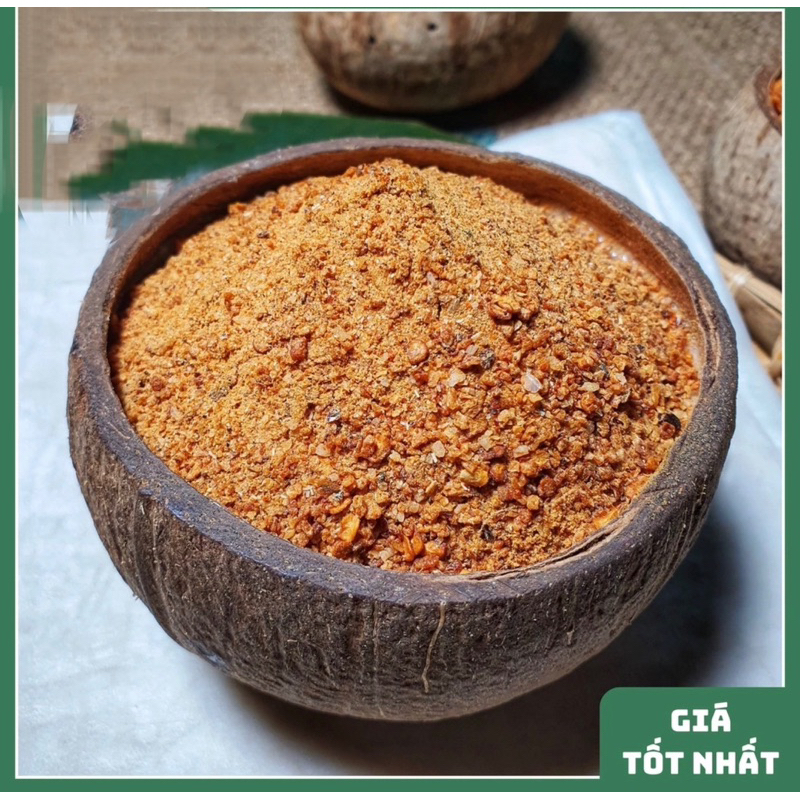 Muối tỏi Lý Sơn , muối khói . Ăn chay được , chấm trái cây , muối bánh tráng. Trái cây sấy Minh Nhi