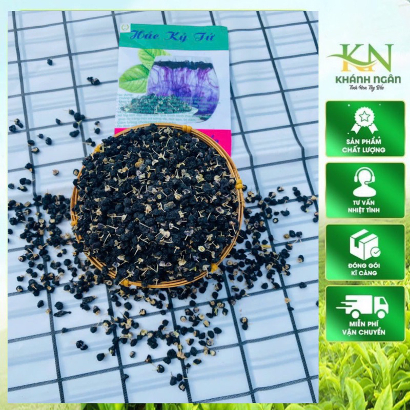 Hắc Kỷ Tử (Kỷ Tử Đen) Sấy Khô Tự Nhiên, Sáng Mắt, Đẹp Da, Dưỡng Nhan, Thanh Nhiệt