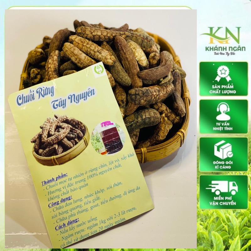 Chuối Tây Nguyên loại 1 không ngắn vụn vỡ(loại mật chín cây, rất thơm và ngọt)