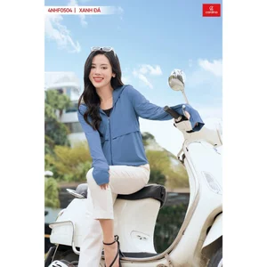 Áo chống nắng Trendy CARDINA 2 lớp chất liệu Ice text sợi lạnh với chỉ số UPF 50+ không nhăn 4NHF05