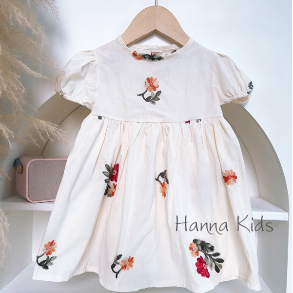 Váy Babydoll Liena’S Closet Cho Bé Gái 1-5 Tuổi Thêu Hoa Điệu Đà