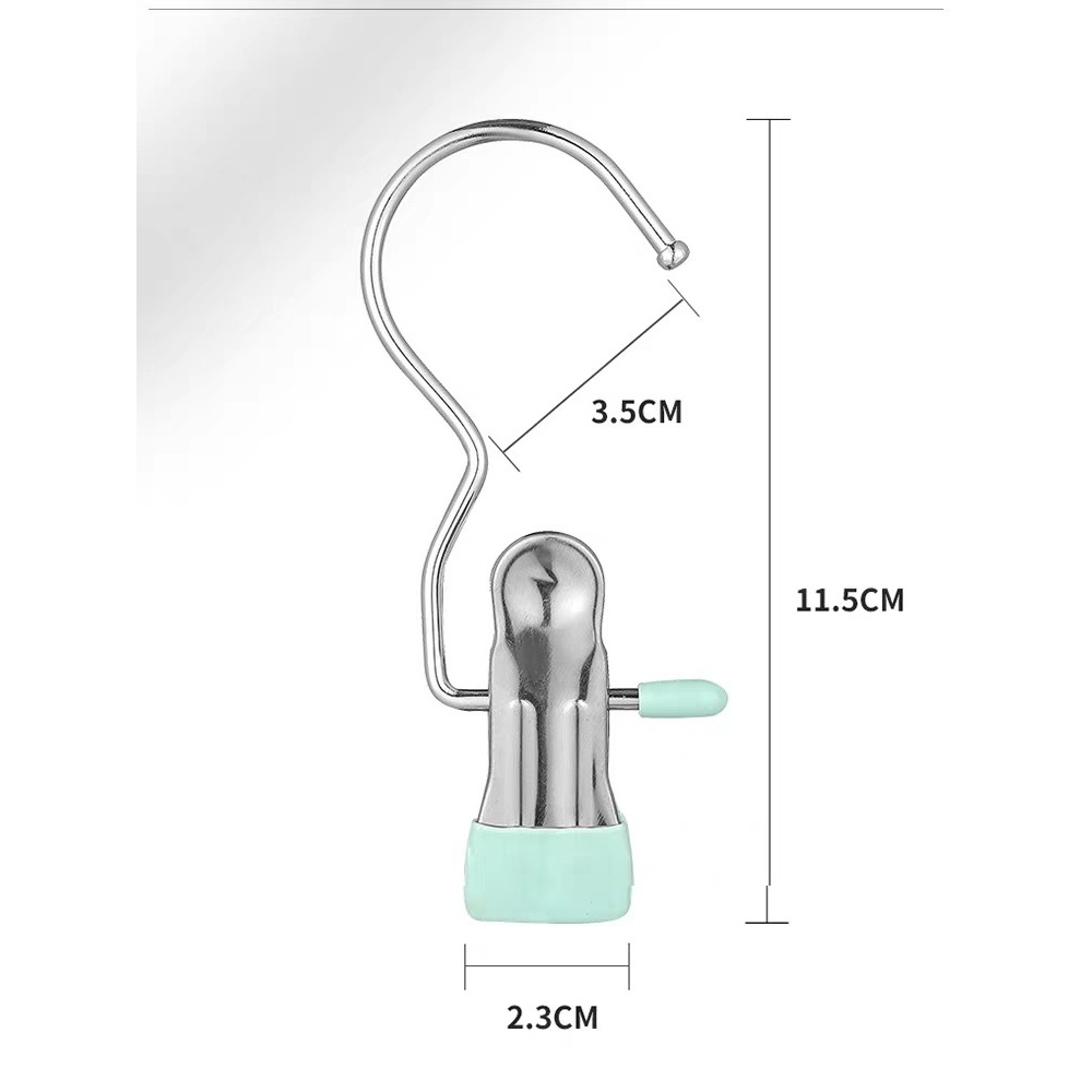 (Combo 5) Móc kẹp quần áo - Móc treo Inox đa năng