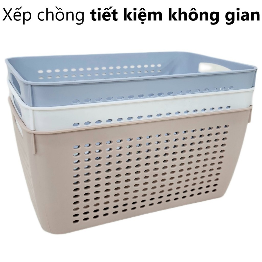 Rổ nhựa chữ nhật Hokori Tiện lợi