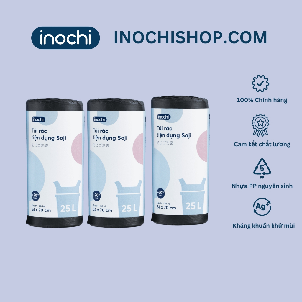 Túi rác lẻ tiện dụng 25L màu đen Inochi (tiêu chuẩn Nhật Bản) | Shopee ...