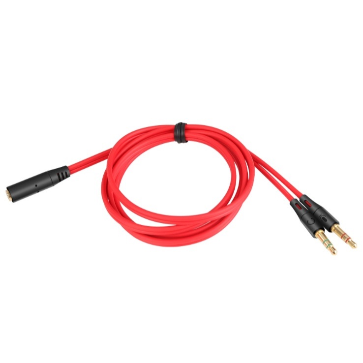 Dây cáp chuyển đổi tai nghe 3.5mm sang 2 cổng 3.5mm có âm thanh audio và mic cho máy tính dài 1 mét | BigBuy360 - bigbuy360.vn