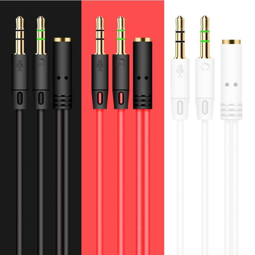 Dây cáp chuyển đổi tai nghe 3.5mm sang 2 cổng 3.5mm có âm thanh audio và mic cho máy tính dài 1 mét | BigBuy360 - bigbuy360.vn