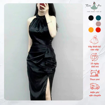 Đầm body phi cổ yếm thiết kế, Váy Body Sexy Trung Niên Tặng Mẹ Bigsize Mã Body B32 Làm, quà tặng cao cấp