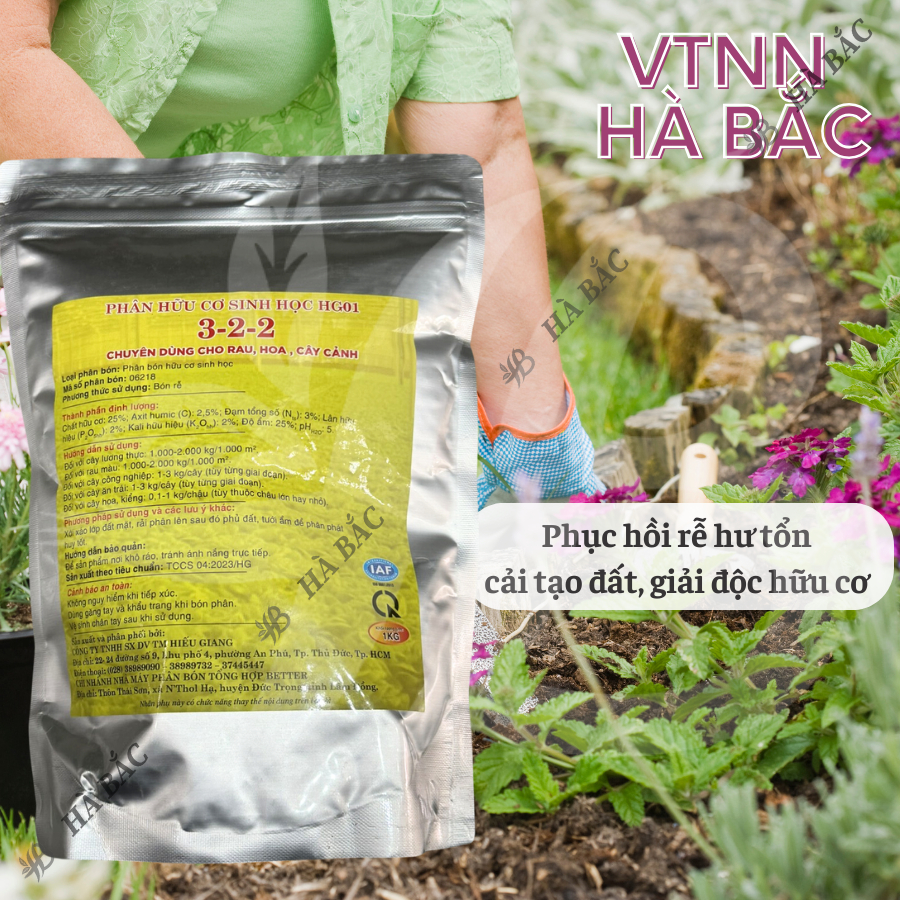 Phân bón hữu cơ đầu trâu TN 301.B, đa trung vi lượng, dạng bột/viên dùng cho rau màu (gói 1KG)