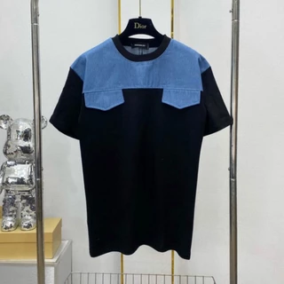 Áo phông nam nữ Unisex DSQ2 phối vải bò xanh nắp túi cực đẹp Áo Phông nam nữ Premium Cotton style boy phố hottrend 2025