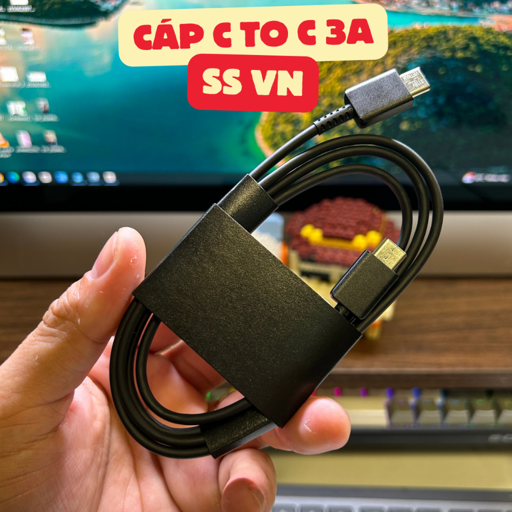 Cáp sạc nhanh Type-c to Type-c của SS S22 Ultra SS VN độ dài 1m sạc nhanh 3A truyền dữ liệu tốc độ cao
