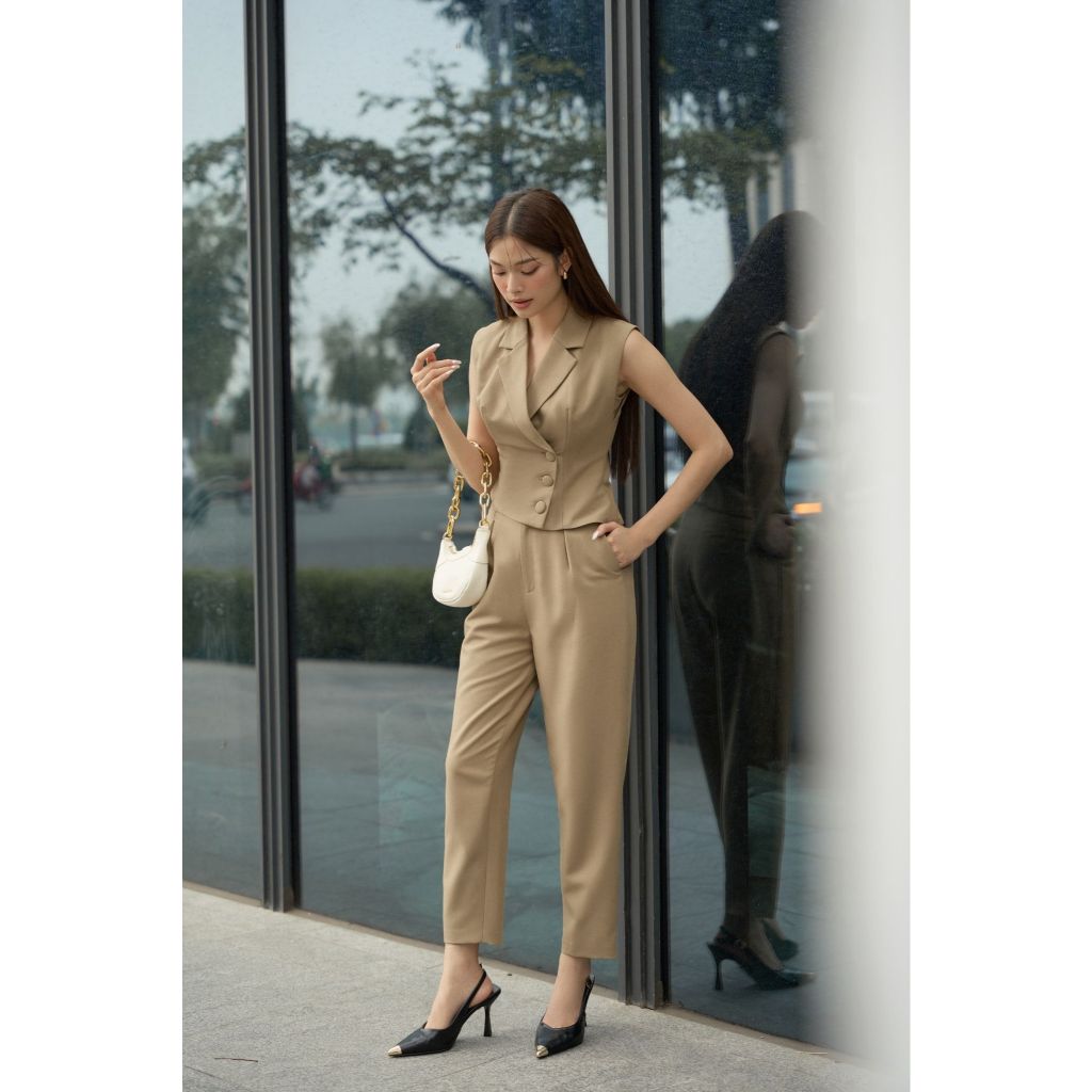 Vella Fashion quần baggy có túi trước, quần công sở nữ VQ24040