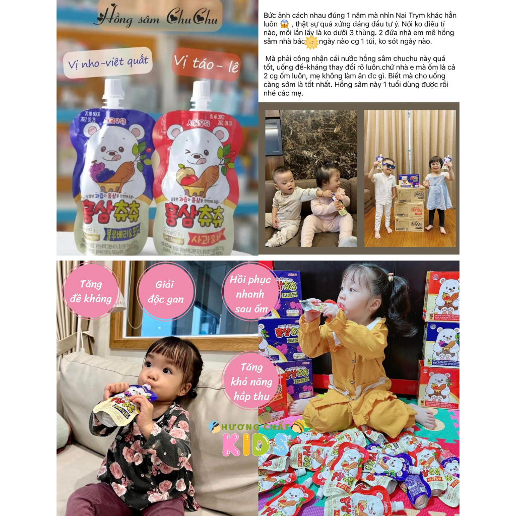Hồng Sâm ChuChu Hàn Quốc Giúp bé Tăng Sức Đề Kháng, Tăng Cao Và Phục Hồi Sức Khoẻ