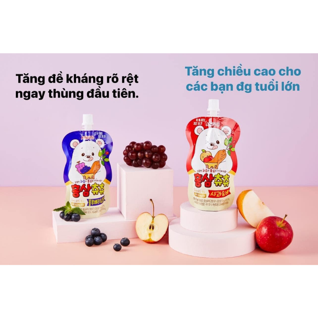 Hồng Sâm ChuChu Hàn Quốc Giúp bé Tăng Sức Đề Kháng, Tăng Cao Và Phục Hồi Sức Khoẻ