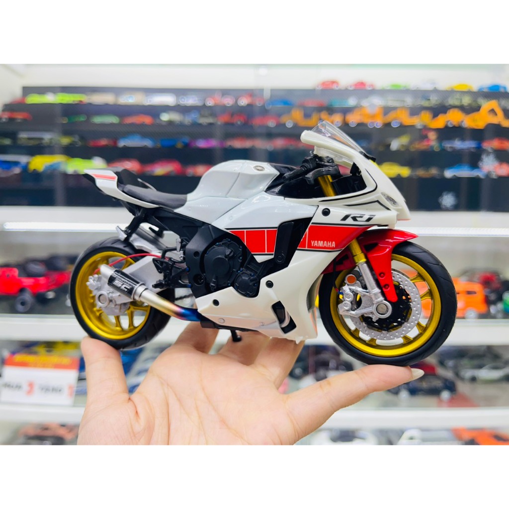 Mô hình xe độ Yamaha Yzf R1 anniversary độ pô SC tỉ lệ 1:12 Autono1 ...