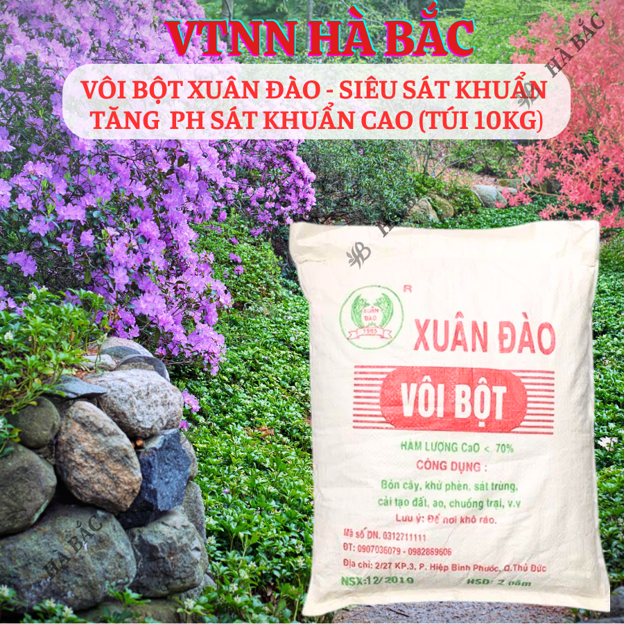 Vôi bột Xuân Đào - Siêu sát khuẩn, tăng PH sát khuẩn cao cho đất đai và cây trồng (túi 10kg)