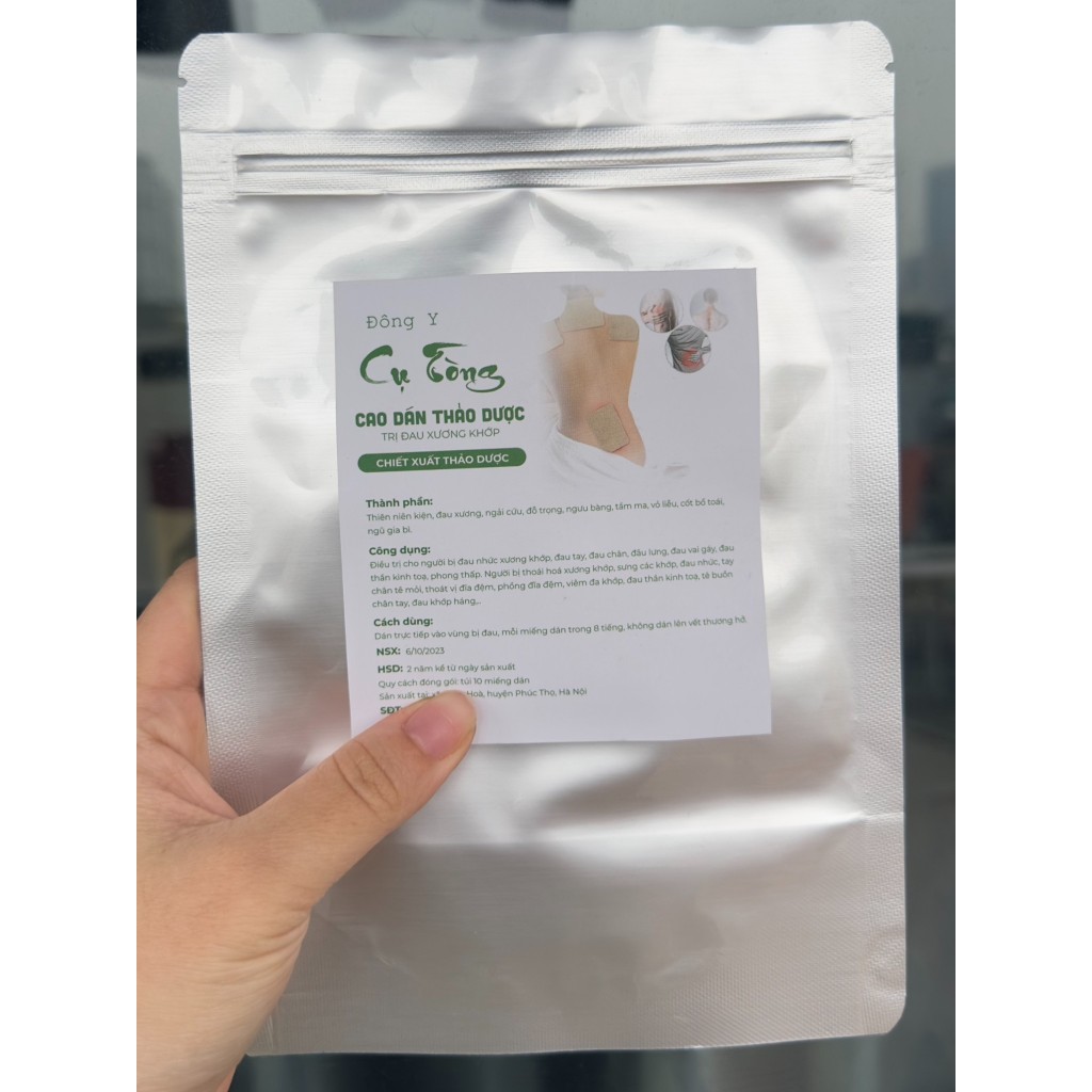 Miếng Dán Đông Y Xương Khớp Cụ Tòng - Thảo Dược Tự Nhiên