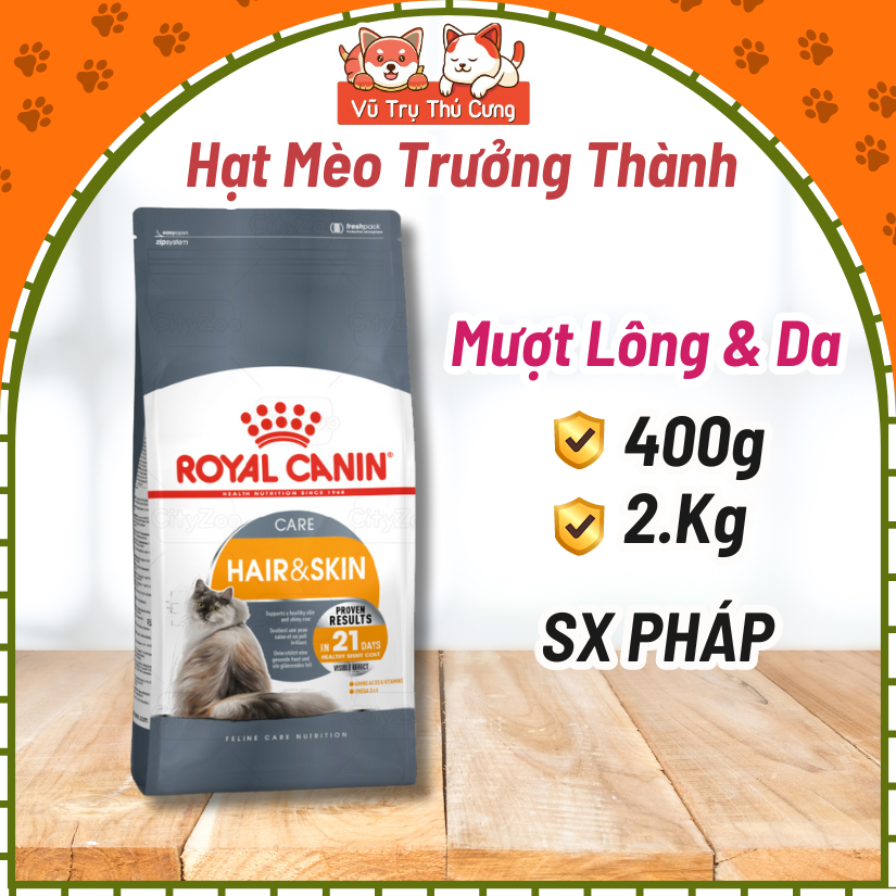 Thức ăn hạt cho Mèo Royal Canin Hair & Skin Care mượt lông và da