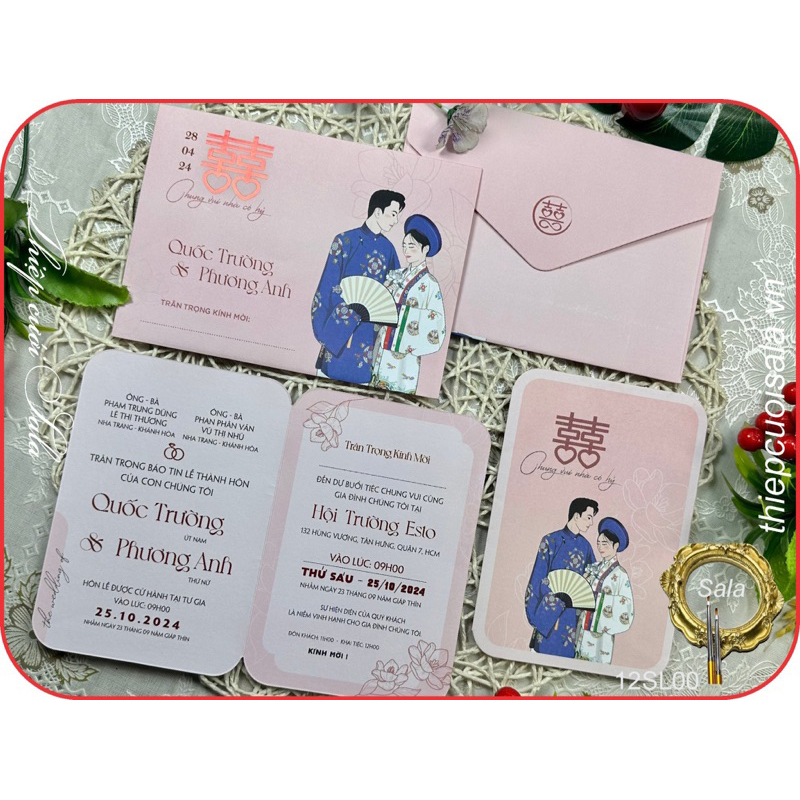 Thiệp cưới Chibi dễ thương 12SL00 (nhận in trên 100)