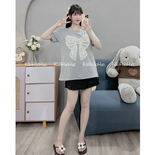 ÁO BẦU CỘC TAY COTTONG NƠ TRẮNG REN NGỌC - 3 Màu  [ MIỄN SHIP ]
