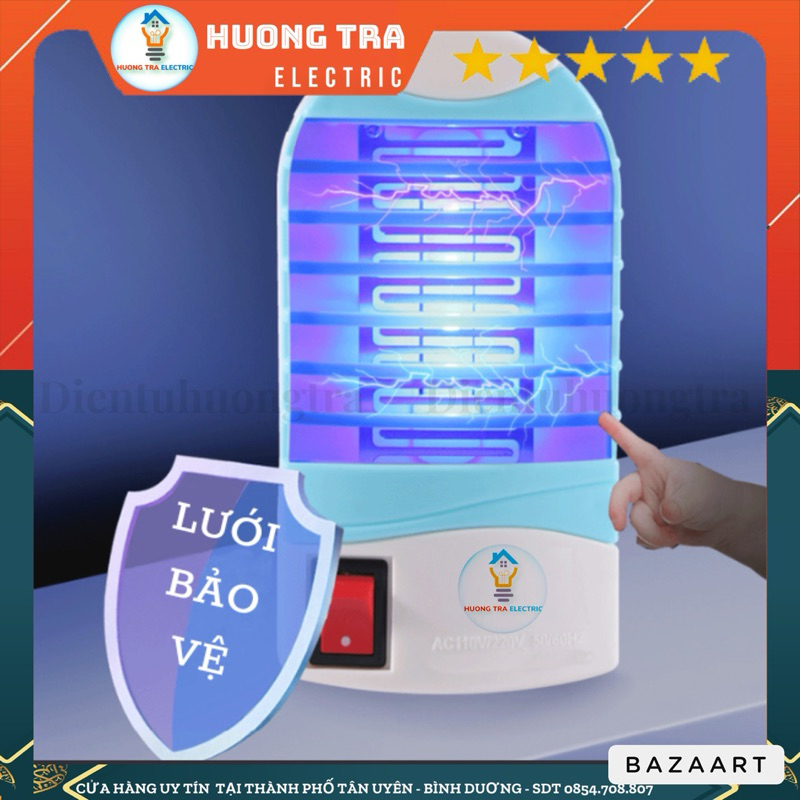 Đèn ngủ thu hút, bẩy và diệt muỗi bằng ánh sáng - có lưới bảo vệ cho trẻ em- tiết kiệm điện