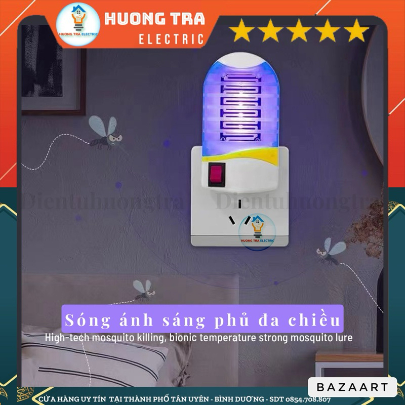 Đèn ngủ thu hút, bẩy và diệt muỗi bằng ánh sáng - có lưới bảo vệ cho trẻ em- tiết kiệm điện