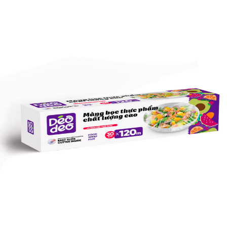 Ảnh Màng Bọc Thực Phẩm PE "Chất Lượng Cao" DEODEO 30cm x 120m, Bảo vệ thực phẩm, tránh nhiễm khuẩn 2