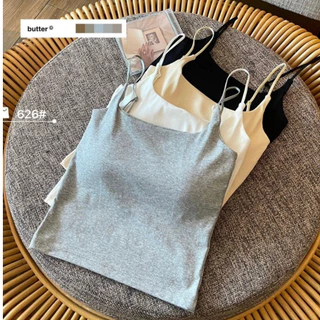 Áo Bra Cotton 2 Dây Dáng Dài Kèm Mút Đệm Ngực Hàng  Túi Zíp Cao Cấp 626