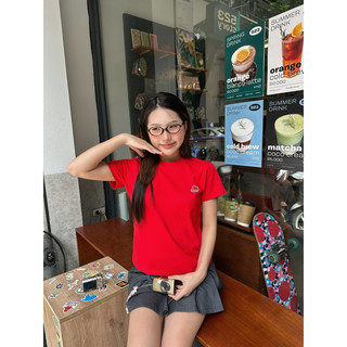 Áo Thun Nữ Baby Tee Đỏ "Choose Your Own Happy" 250gsm cotton 2 chiều