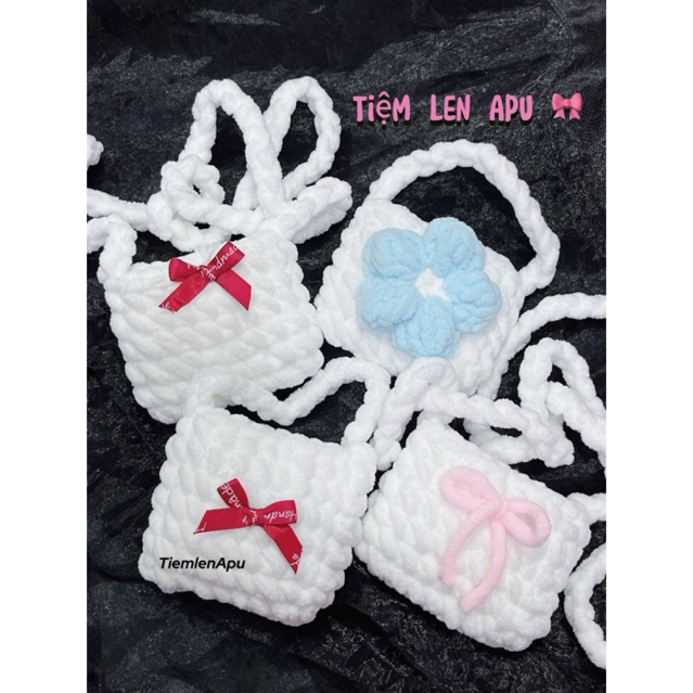 Túi len mini / túi len nhung đũa ( ảnh thật ) | Shopee Việt Nam