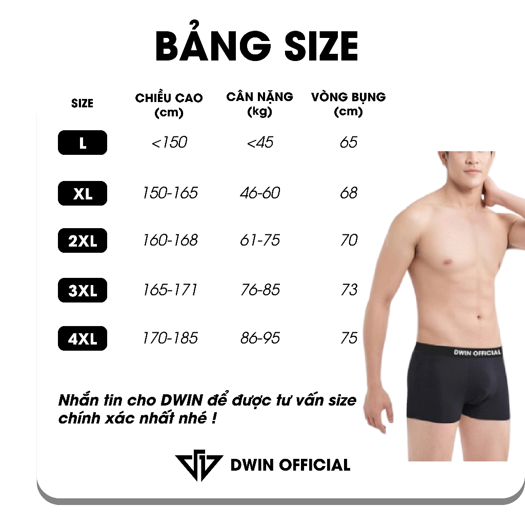 Ảnh Combo 5 quần lót nam DWIN sịp đùi kháng khuẩn cao cấp boxer tam giác vải thun lạnh co dãn 4 chiều 2