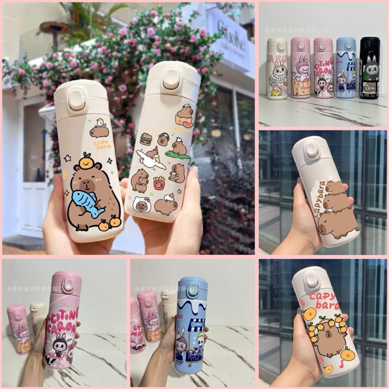Bình Giữ Nhiệt Inox CAPYBARA/LABUBU Đáng Yêu Dung Tích 450ml | Shopee ...