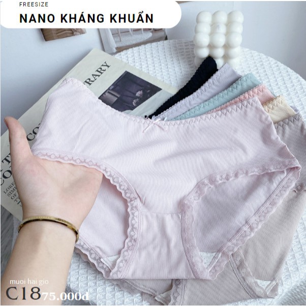 Quần chip nữ cotton nữ co dãn kháng khuẩn c18, Đồ lót 12h